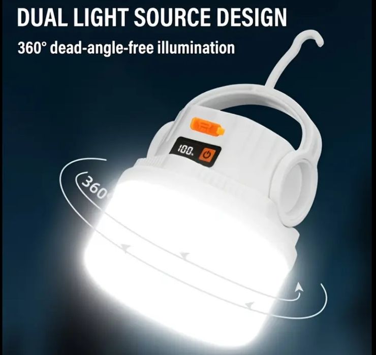 Led Лампа доя кемпінгу з сонячною панеллю