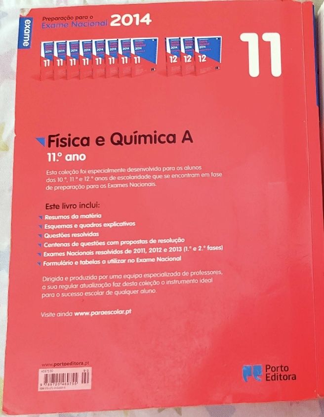 Livro apoio aos exames 10º/11º ano e testes 12º ano Fisico-Quimica e Quimica 12 ano