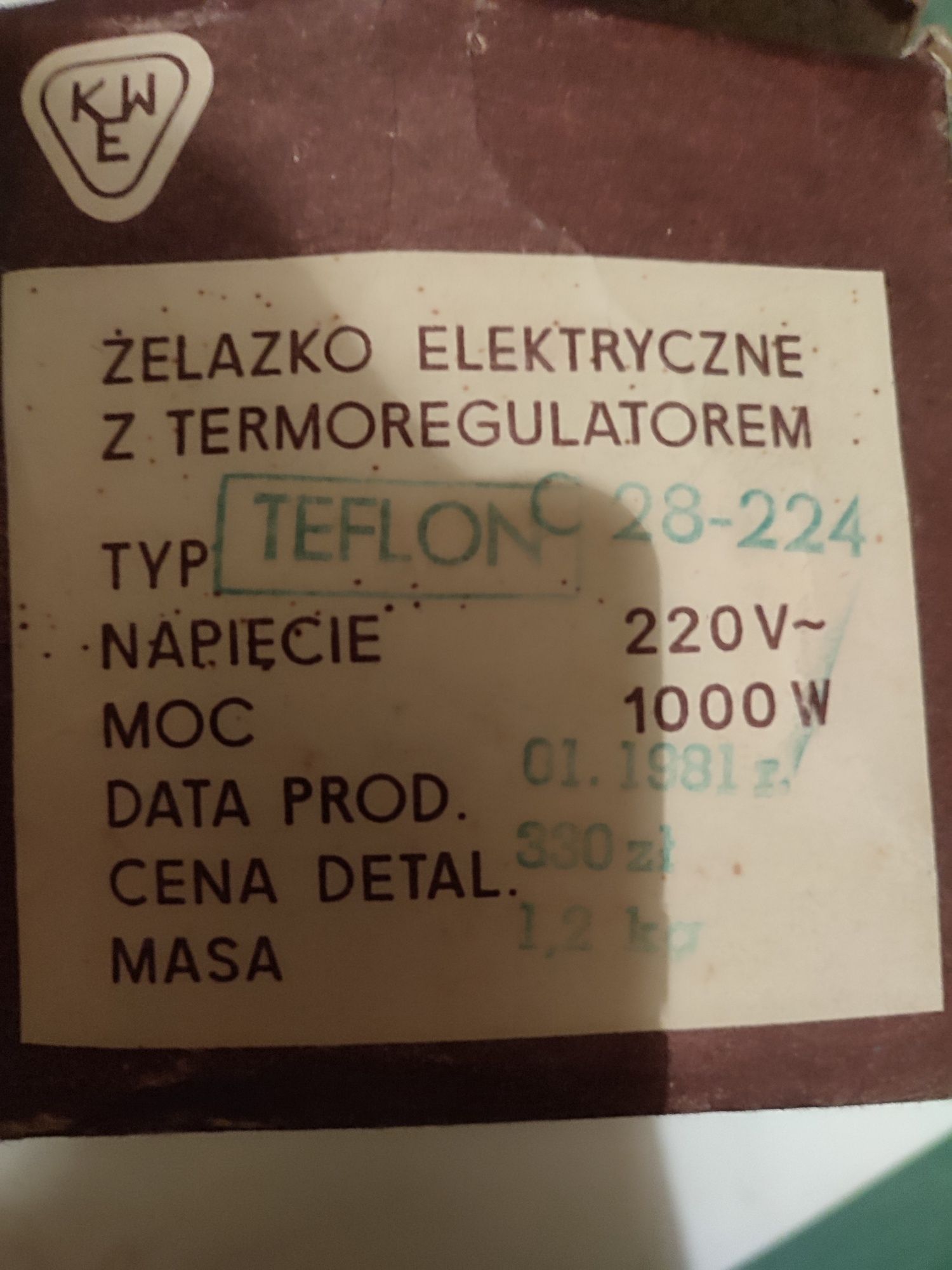 Żelazko elektryczne PRL Dezamet Nowe Pudełko