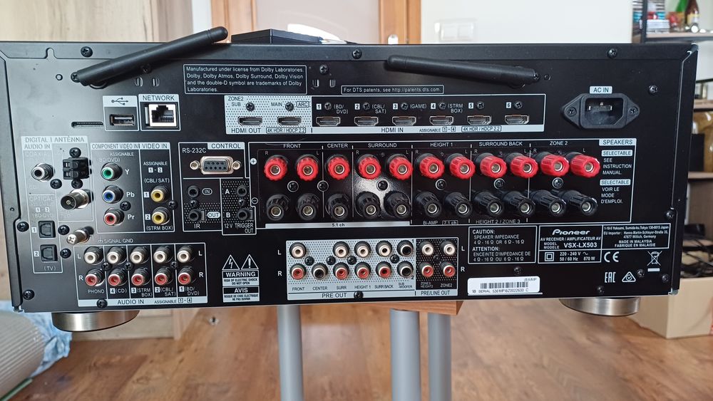 Kino domowe Pioneer VSX-LX503 + sub B&W ASW750 + 7 glosnikow Klipsch