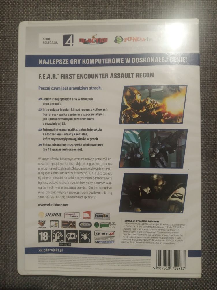 Gra FEAR F.E.A.R. Extra klasyka komputerowa  DVD PC