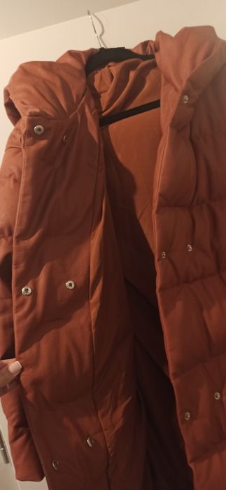 Zimowa kurtka eko skóra brązowa ruda 42 XL