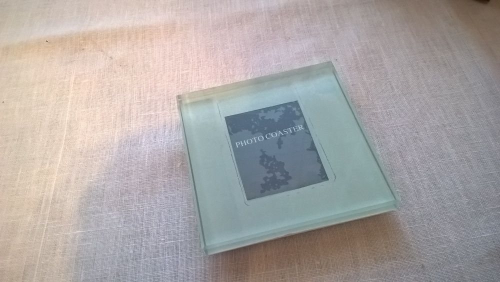 4 szklane podstawki/podkładki pod kieliszki / kubki z miejscem na zdję