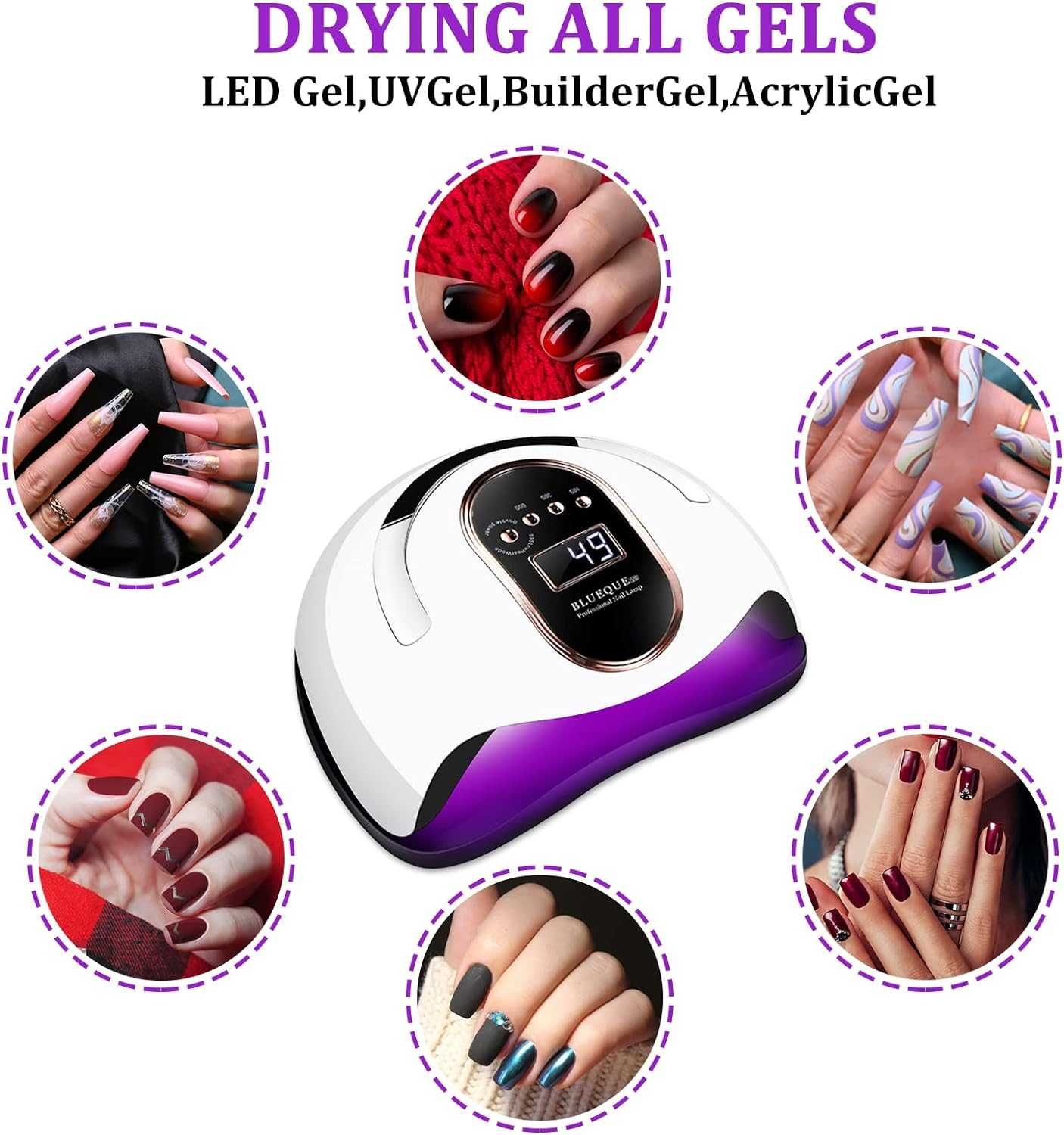 Conjunto Catalisador lâmpada LED UV secador candeeiro unhas gel - NOVO