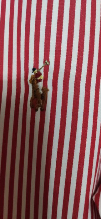 Koszula  bawełniana Ralph Lauren Red white dsfh1 exclusive  z długim