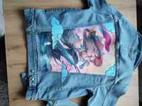 kurtka jeans , ręcznie malowana