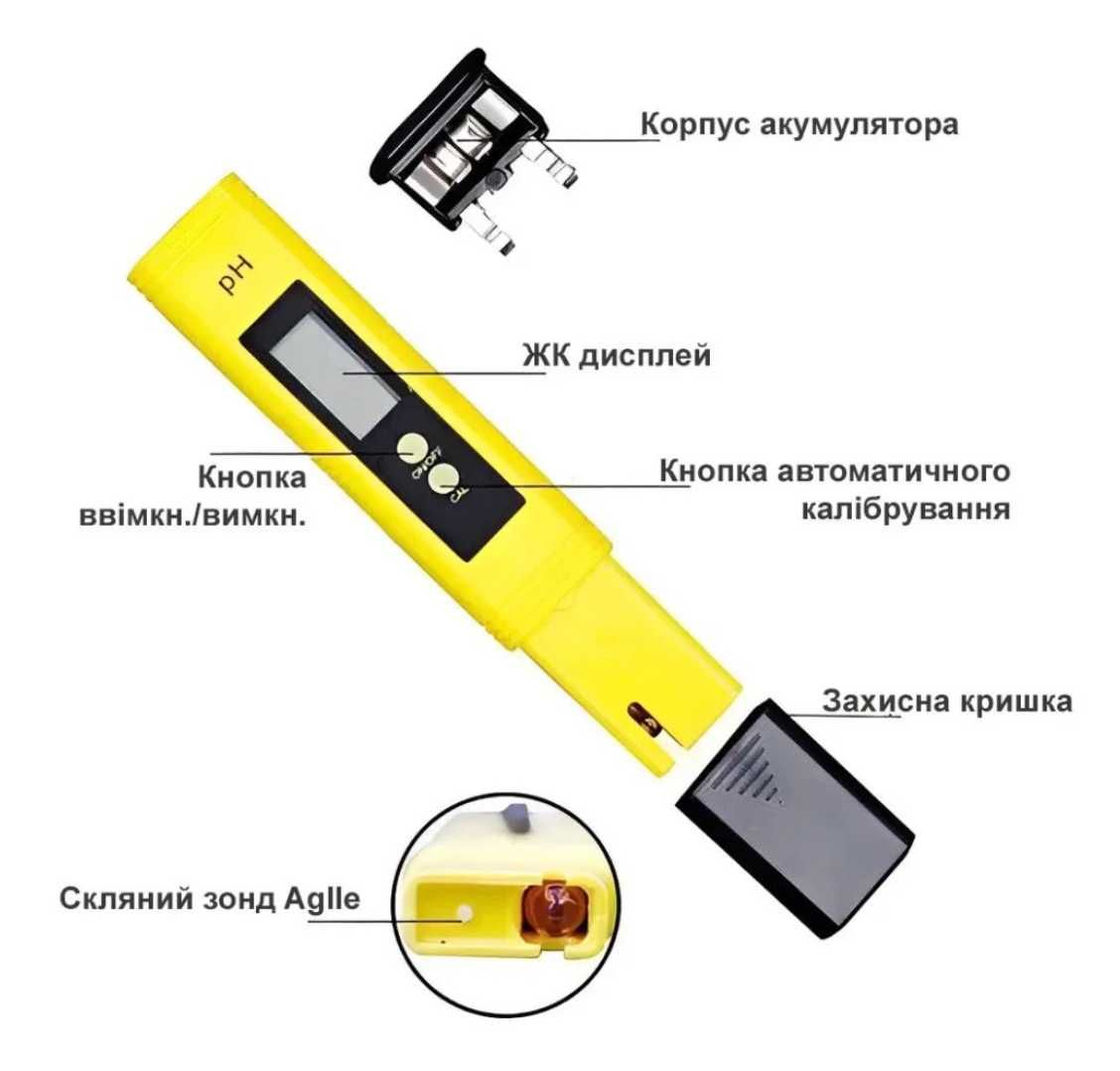 Електронний тестер pH для вимірювання кислотності води