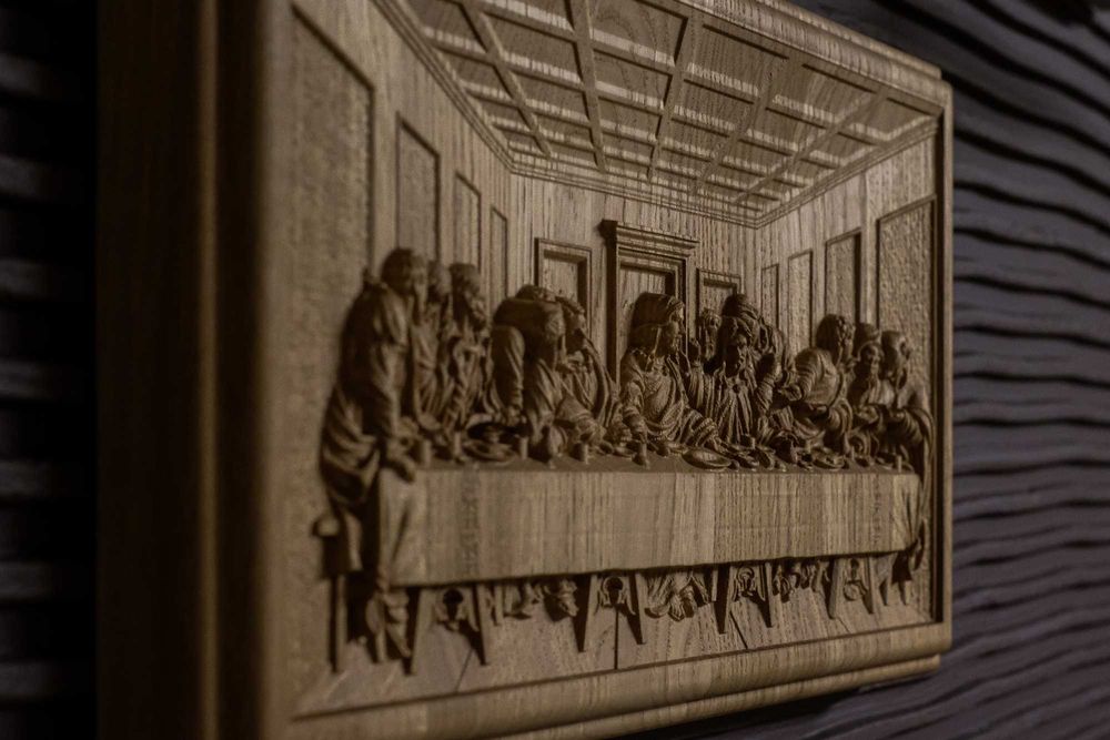 OSTATNIA WIECZERZA - płaskorzeźba z drewna dębowego