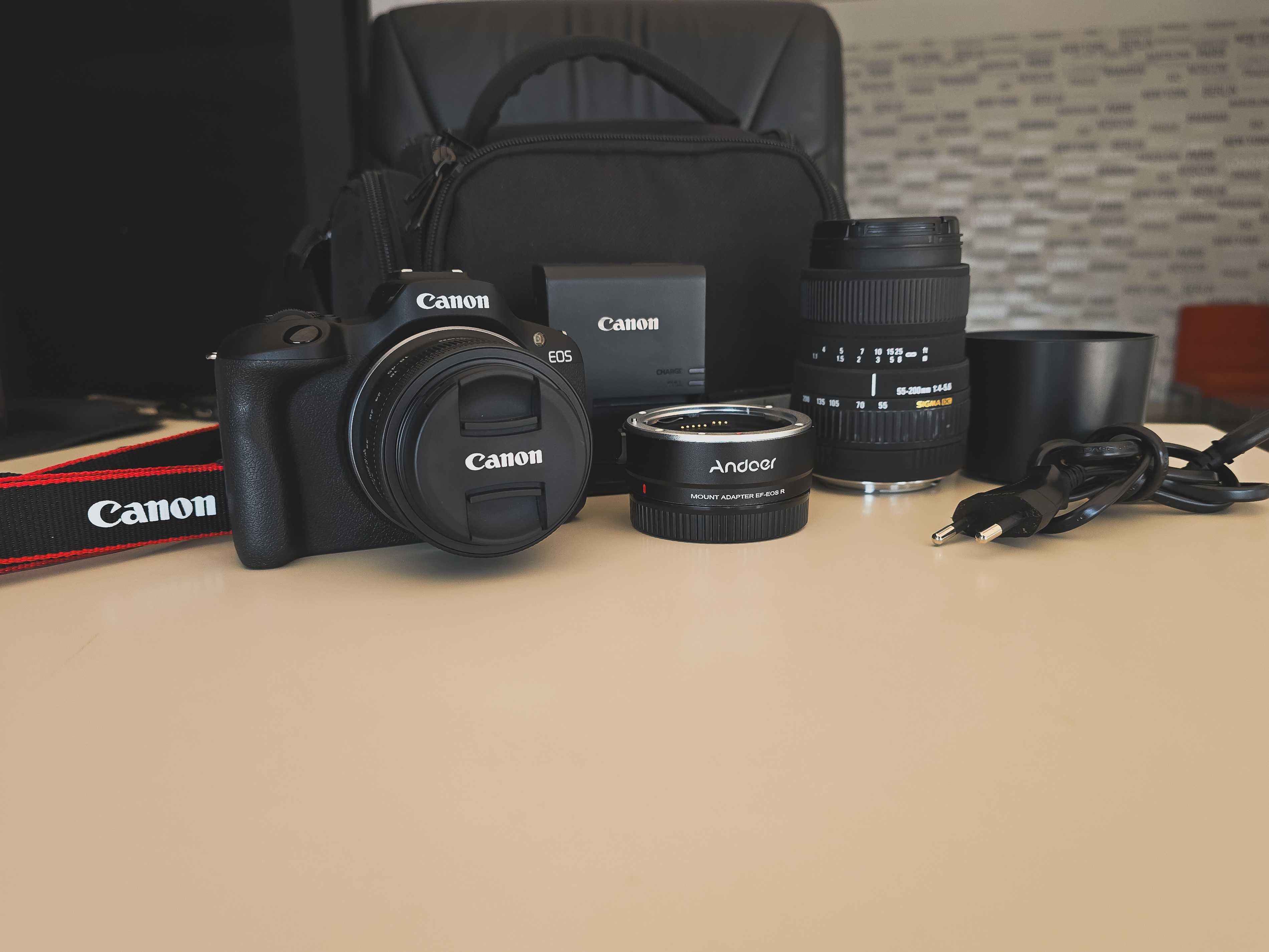 Kit Completo de Câmera Canon R100 com Lente 18-45mm - Como Nova!