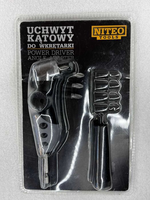 Uchwyt kątowy do wiertarki, Niteo + bity. NOWY