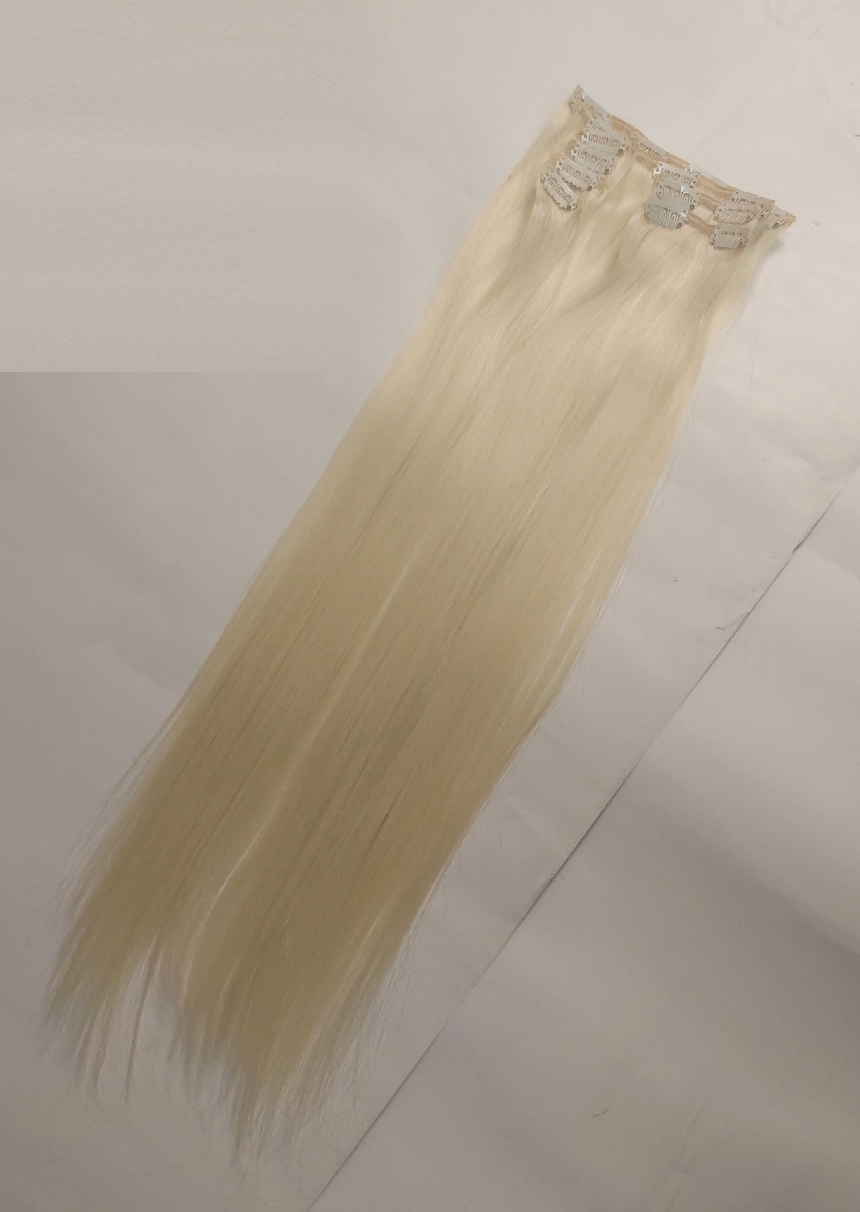 Zestaw włosów clip in ok 57 cm 100 gram - jasny blond