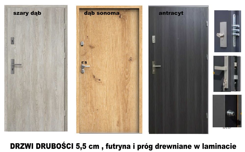 Drzwi ZEWNĘTRZNE wejściowe ,antywłamaniowe z montażem akustyczne