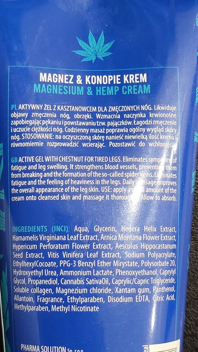 Żel z kasztanowcem dla zmęczonych nóg Pharmax