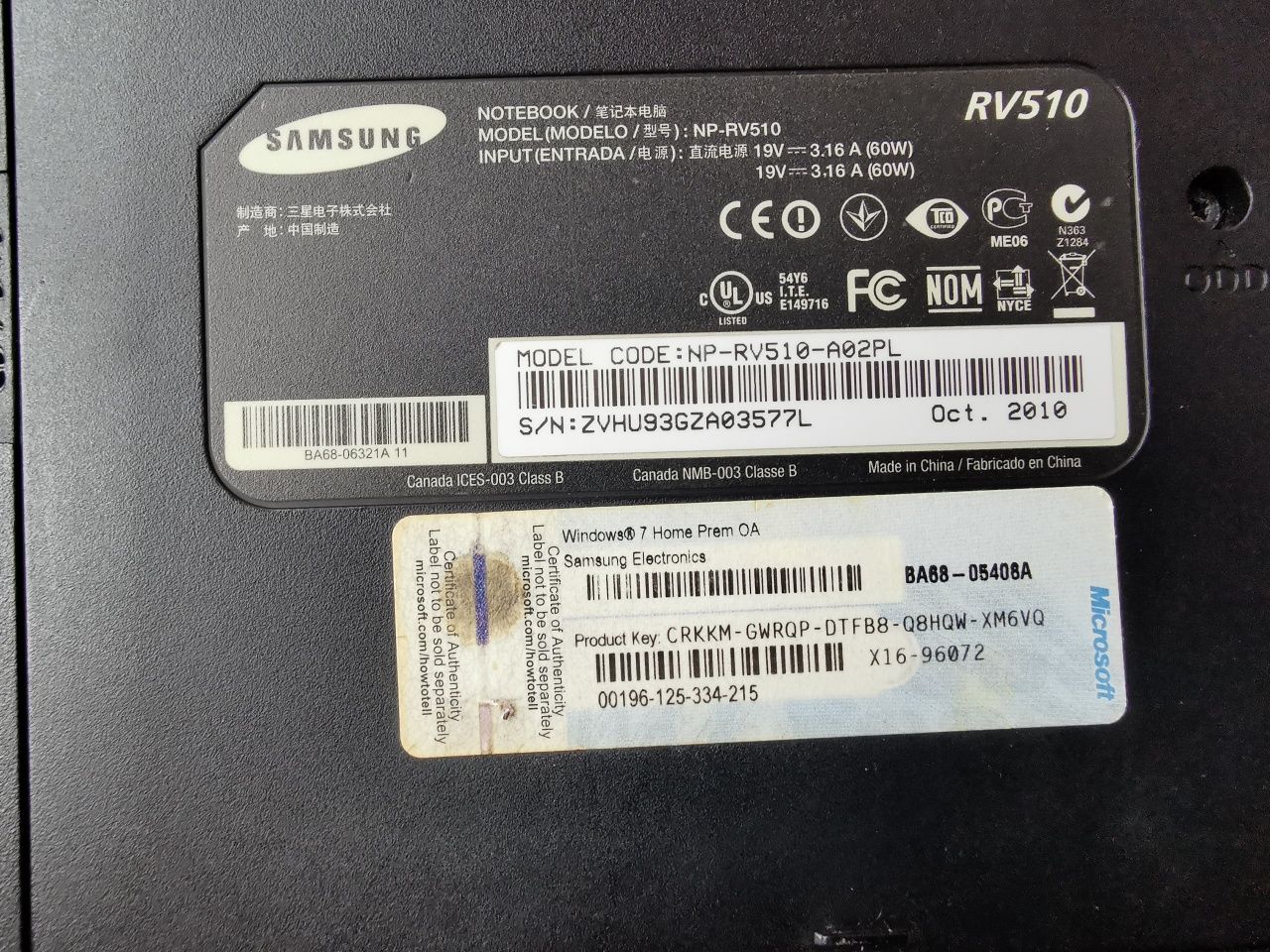 Samsung NP-RV510-A02PL