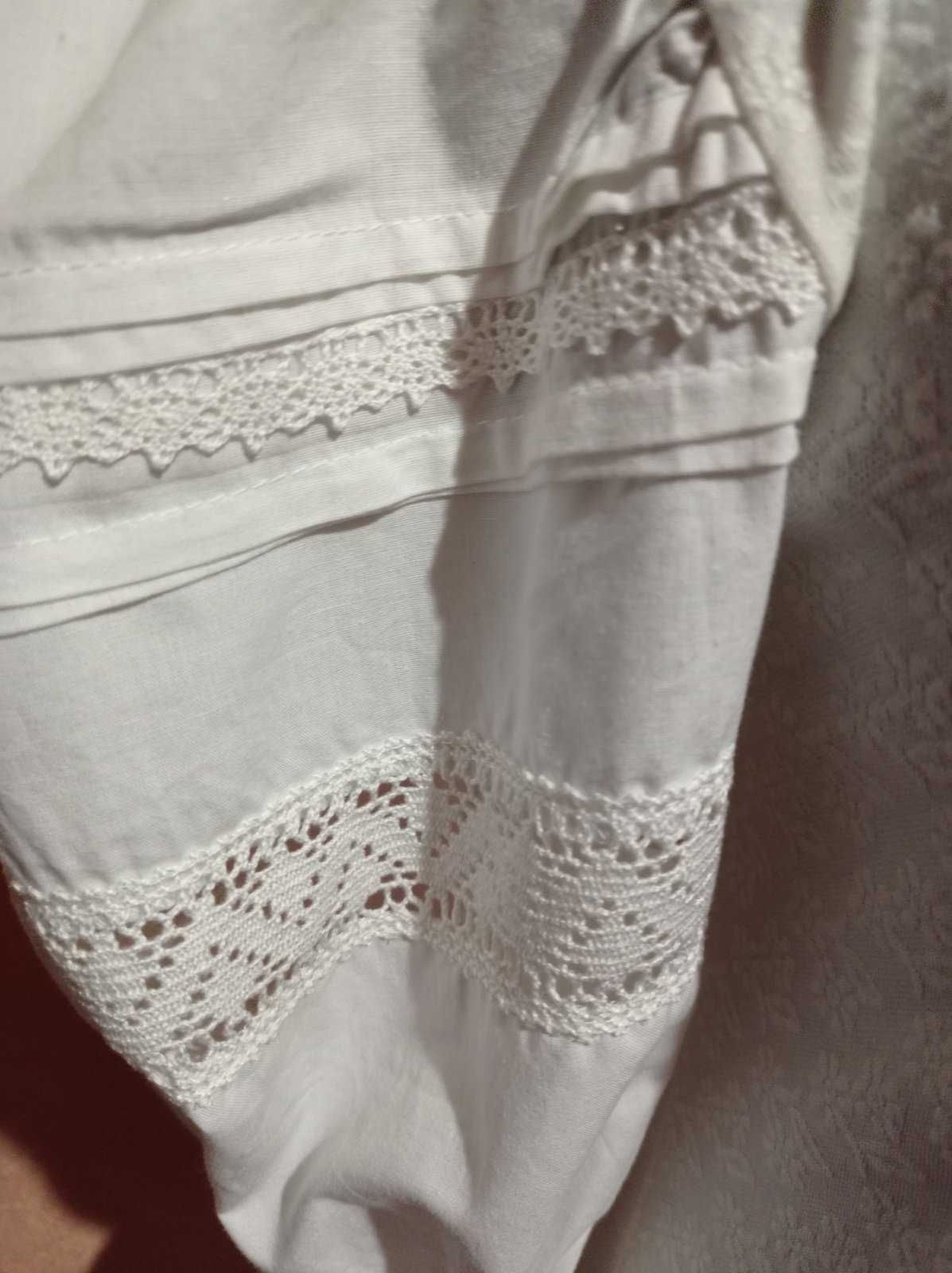 Блузка в народном стиле с пышными рукавами (Франция).
