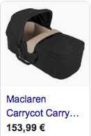MACLAREN Carrycot ALCOFA preta NOVA/Na caixa