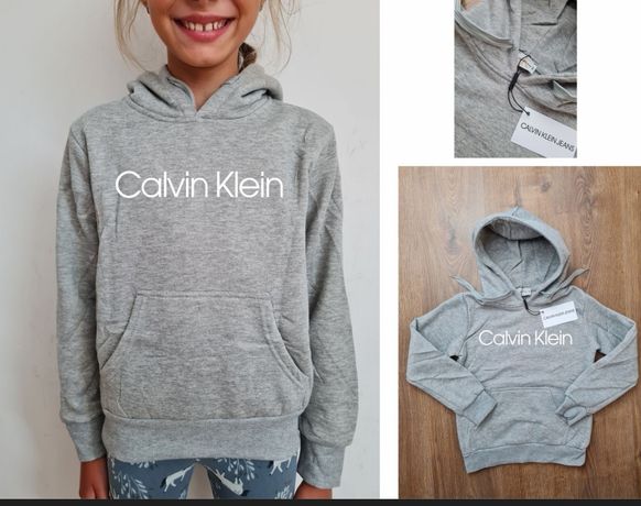Nowa bluza dziecięca Calvin Klein uniseks szara 140/146