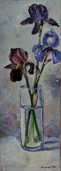 У продажу натюрморт з iрiсами.