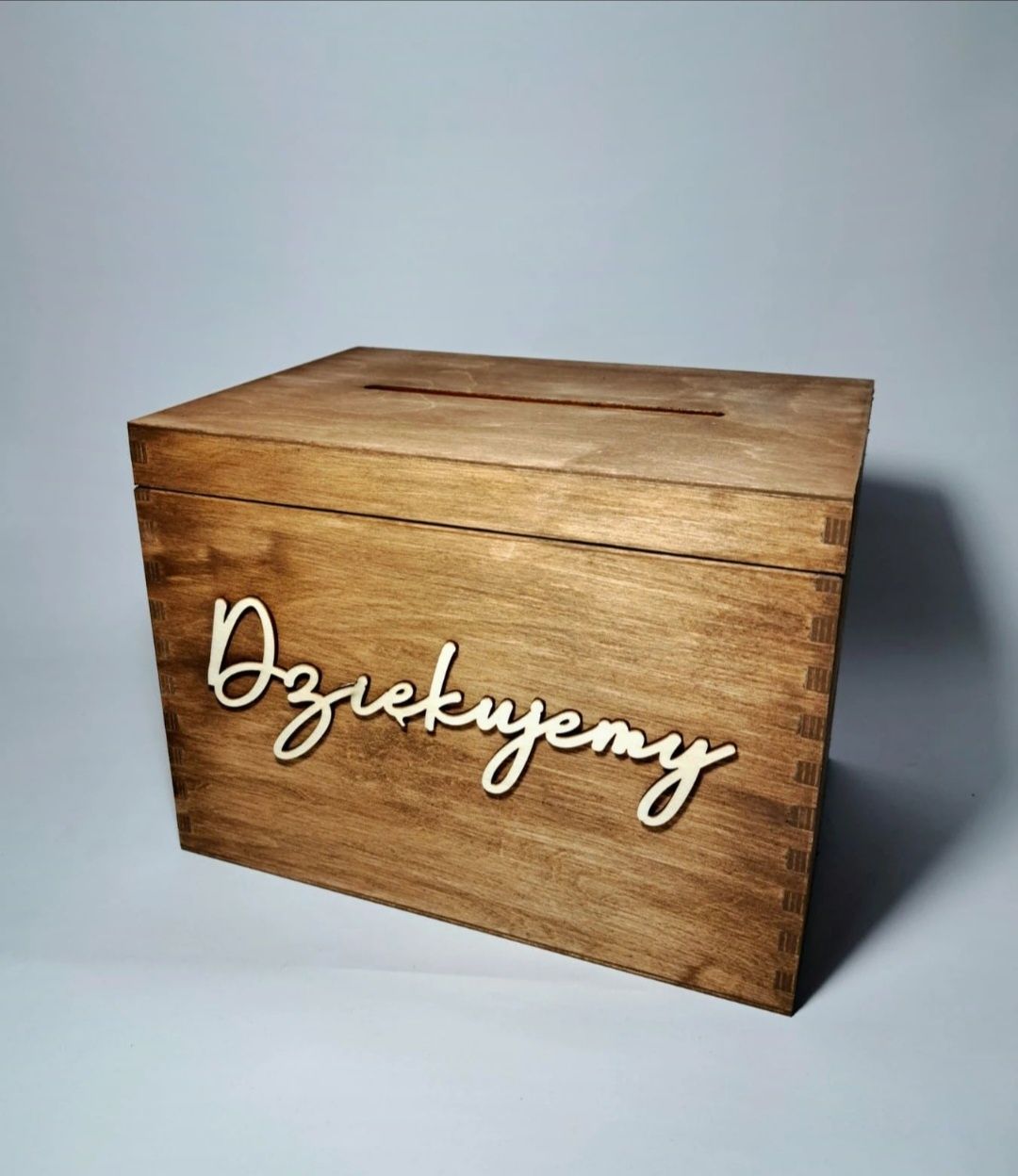 Rustykalne drewniane pudełko na koperty skrzynka wesele ślub