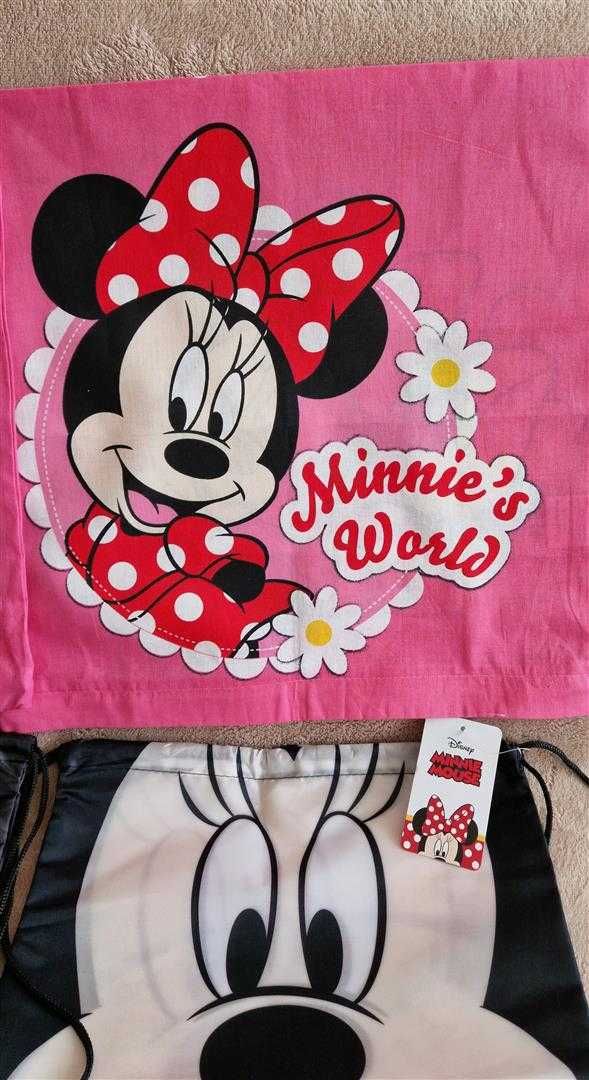 DISNEY, Minnie&Mickey, 4 szt.komplet, poszewki i worko-plecaki-NOWE !