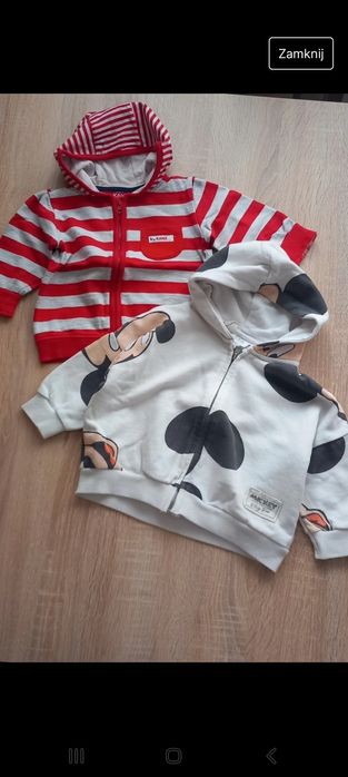 Bluzy niemowlęce na suwak r.74