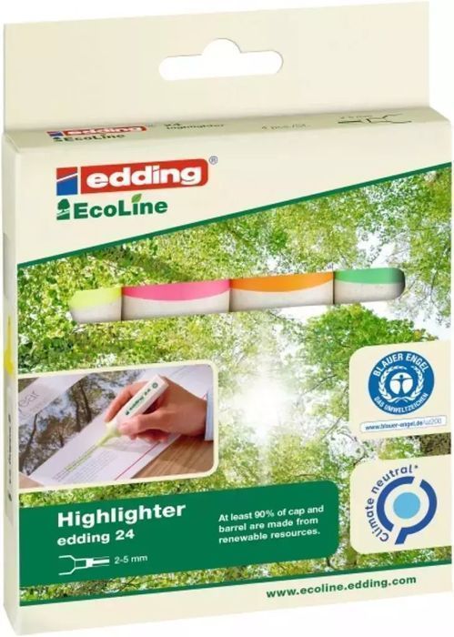 Zakreślacz ecoline 2-5mm 4 kolory. Edding