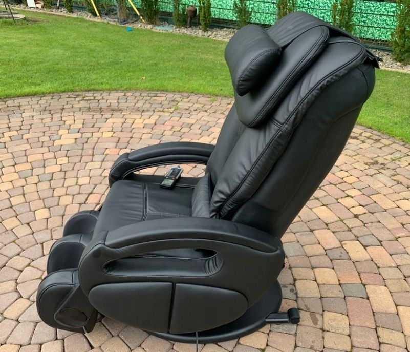 Komfort De Luxe Niemiecki skórzany fotel z masażem Skóra Naturalna