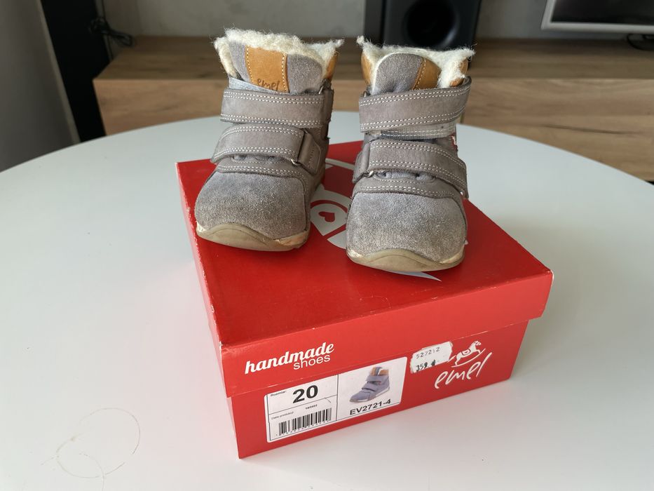 [Nowe 359 zł] Emel trapery trzewiki zimowe r. 20 z membraną szare