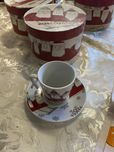 Zestaw 6 filiżanek świątecznych do kawy espresso merry christmas