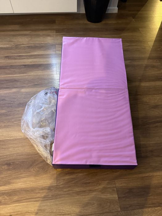 Składana Mata Do Ćwiczeń Fioletowa Klinowa Akrobacje Gimnastyka