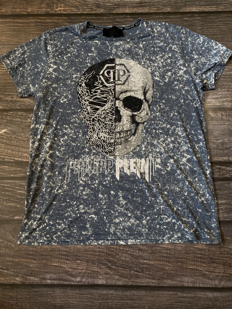 Philipp Plein денім футболка з черепом