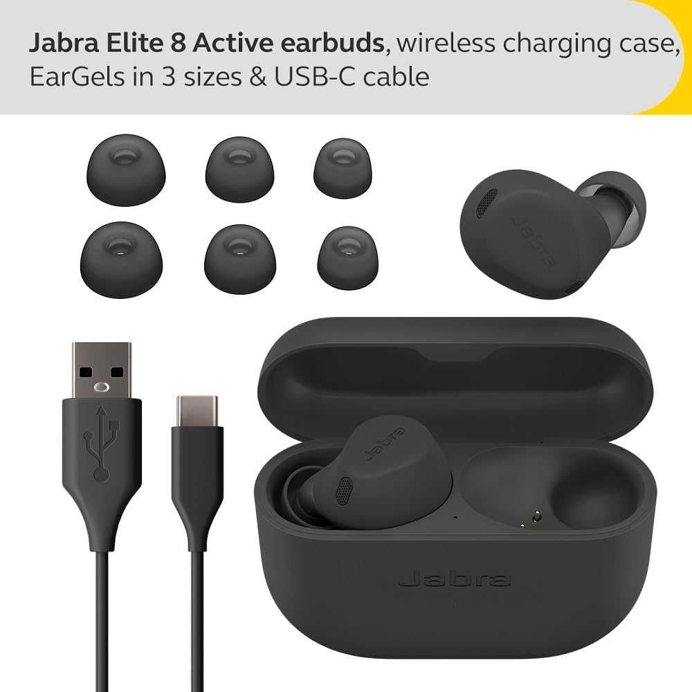 Наушники Jabra Elite 8 Active с активным шумоподавлением, кнопочные