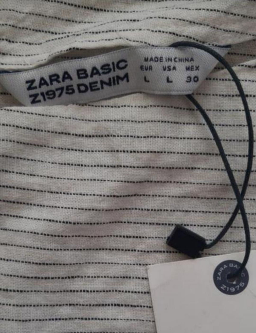 Льненой топ в полоску "Zara"