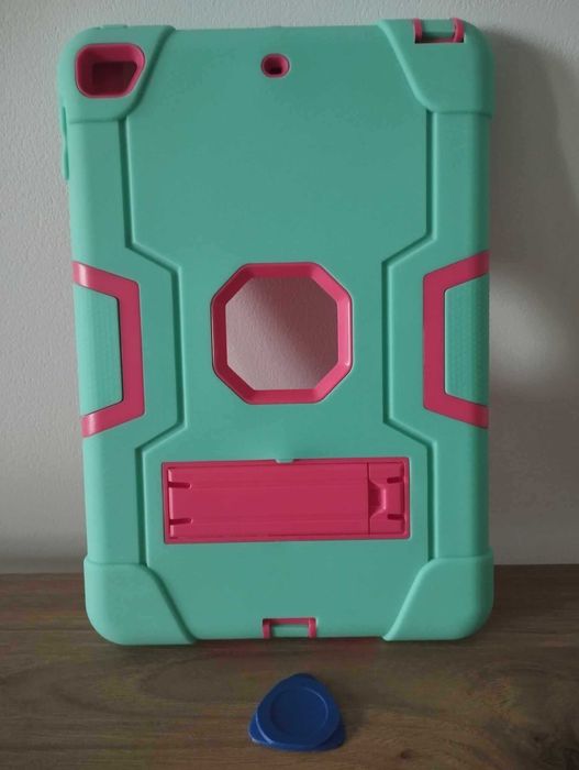 Etui do Apple iPad mini 4/5 Pancerne Zielono Różowe Case Obudowa