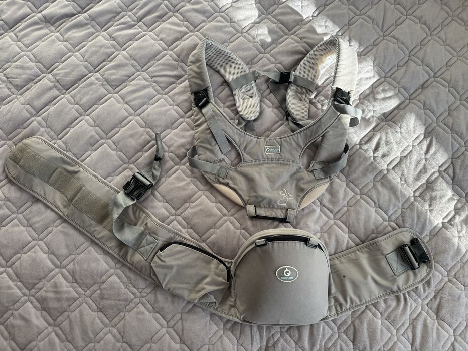 Хіпсіт для дітей AieBao сірий слінг ергорюкзак кенгуру