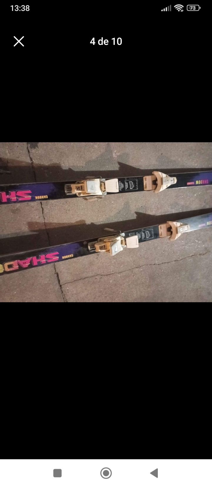 Ski em carbono de neve  dois pares com saco de transporte tudo  100 €