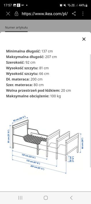 Łóżeczko ikea sundwik