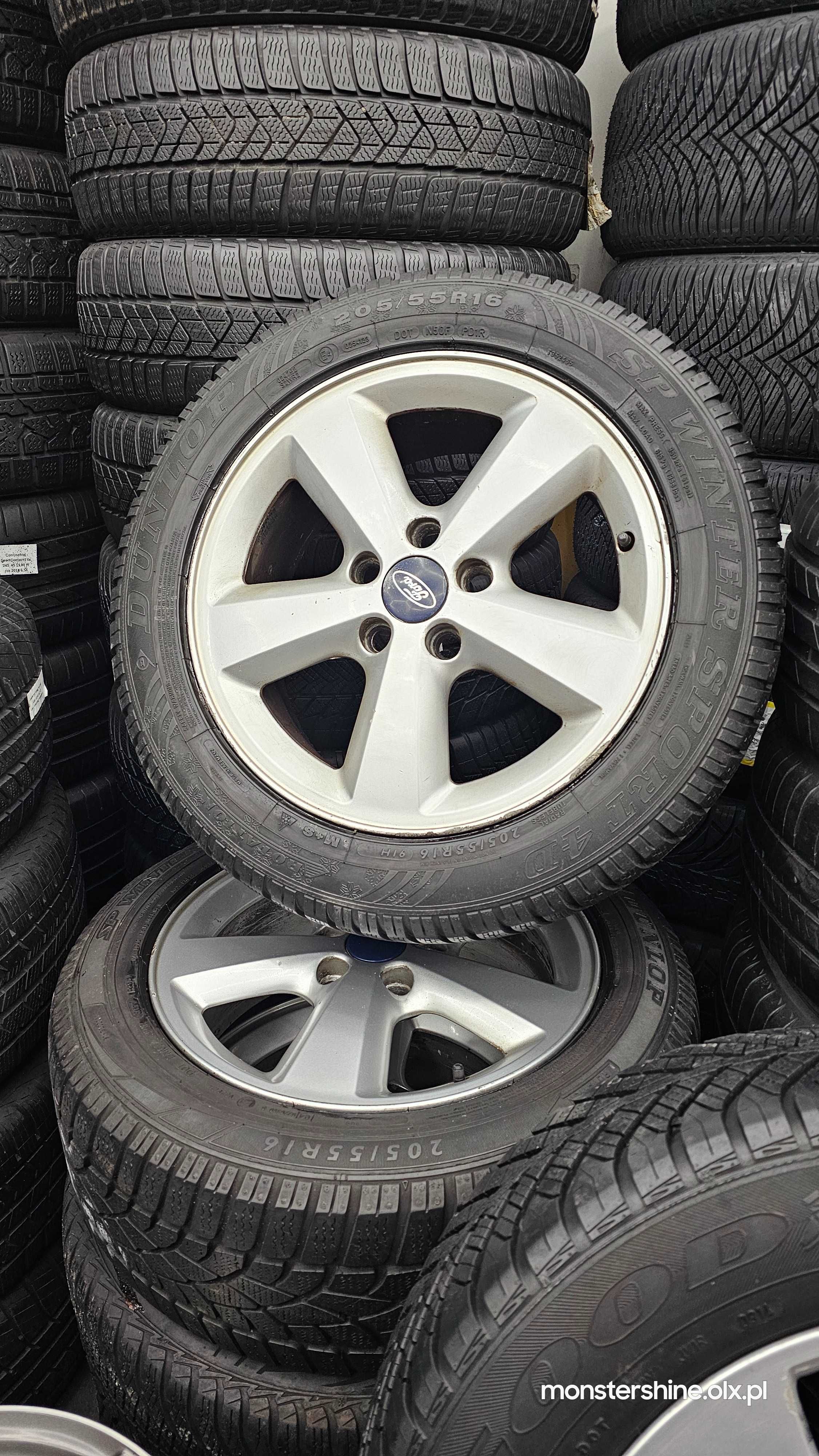 Alufelgi Ford OEM 5x108/16 opony zimowe DunlopSport 205/55/16-zamiana