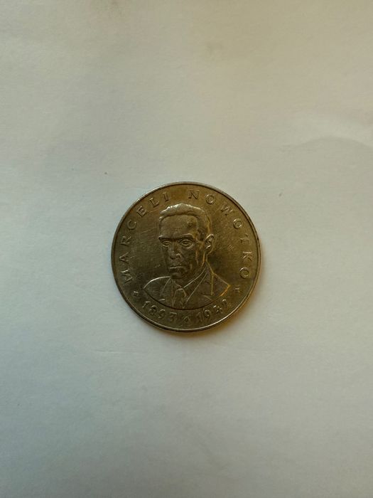 Moneta 20 zl 1975 Marceli Nowotko bez znaku mennic