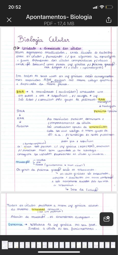 apontamentos/ resumos  de preparaçao para exame de medicina
