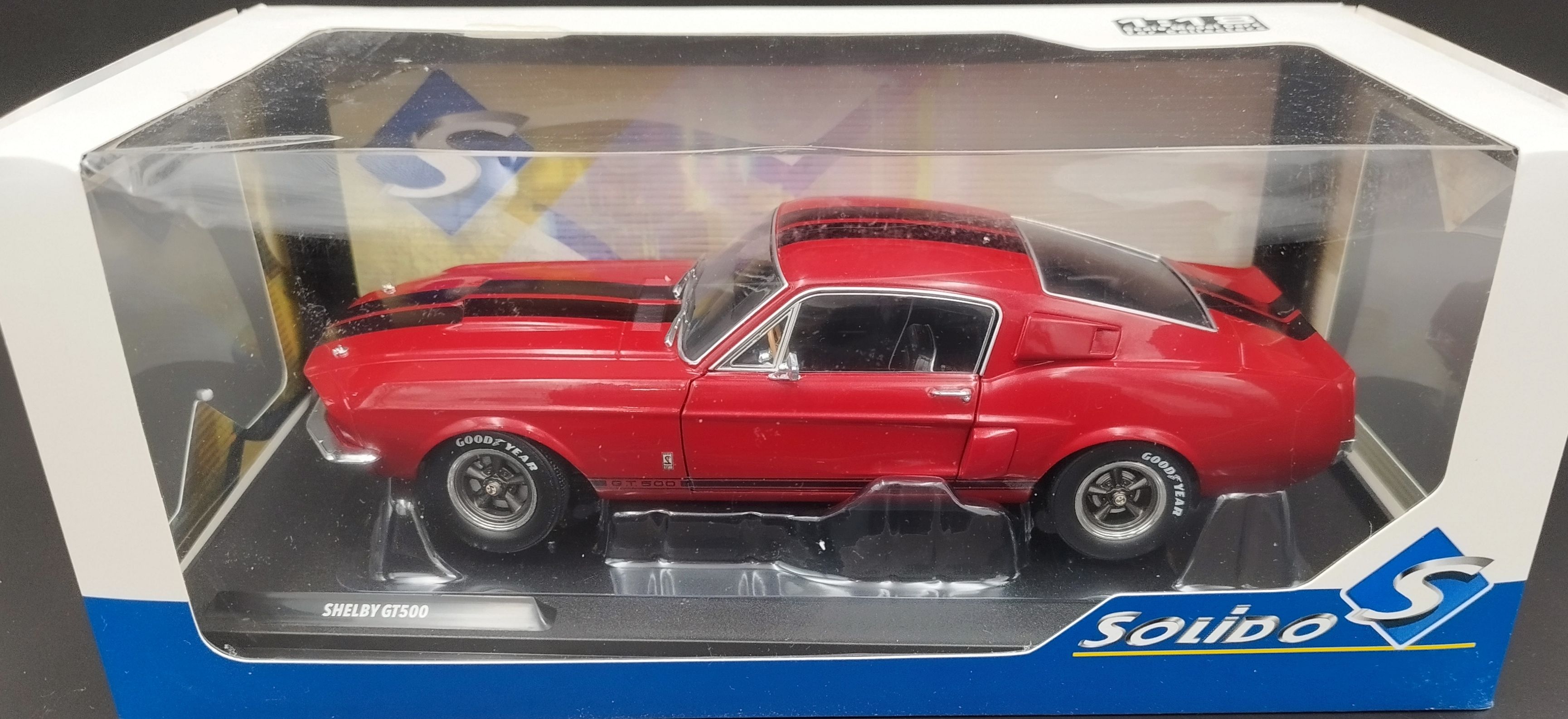 1:18 Solido 1967 Ford Mustang Shelby GT500 Burgundy Red Model Nowy