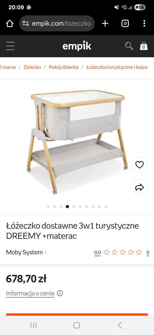 Łóżeczko dostawne Mobi system