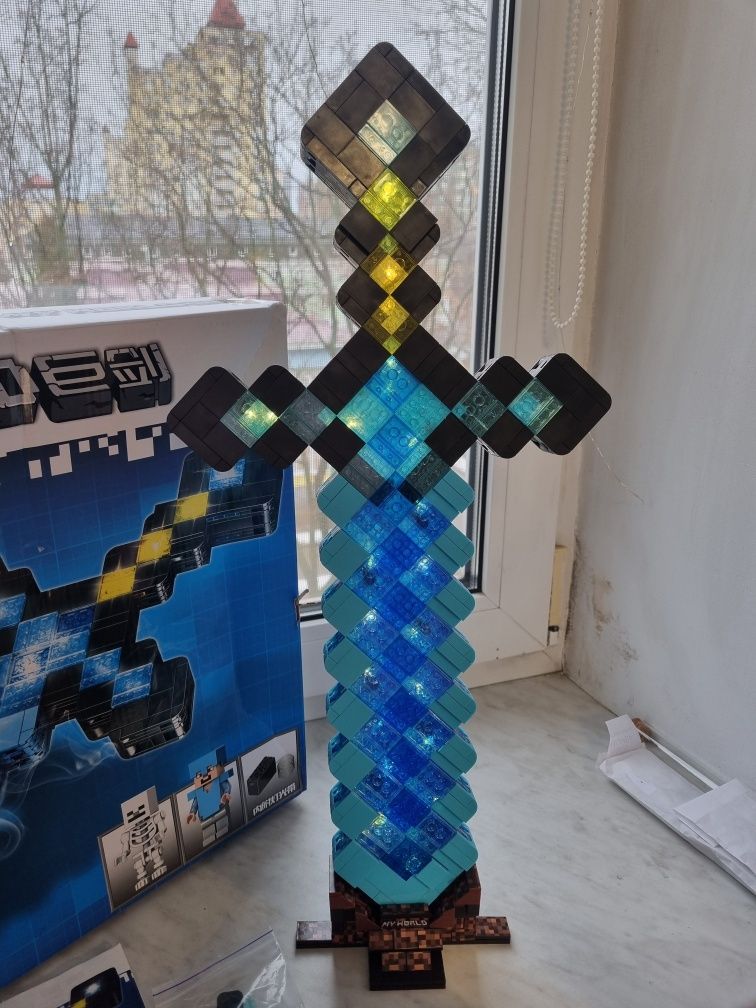 СРОЧНО. Мечь алмазный детский конструктор Minecraft lego
