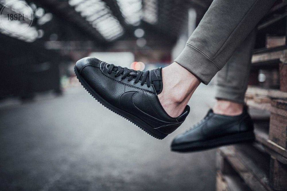 Мужские кроссовки Nike Cortez Black Premium. Размеры 41-45