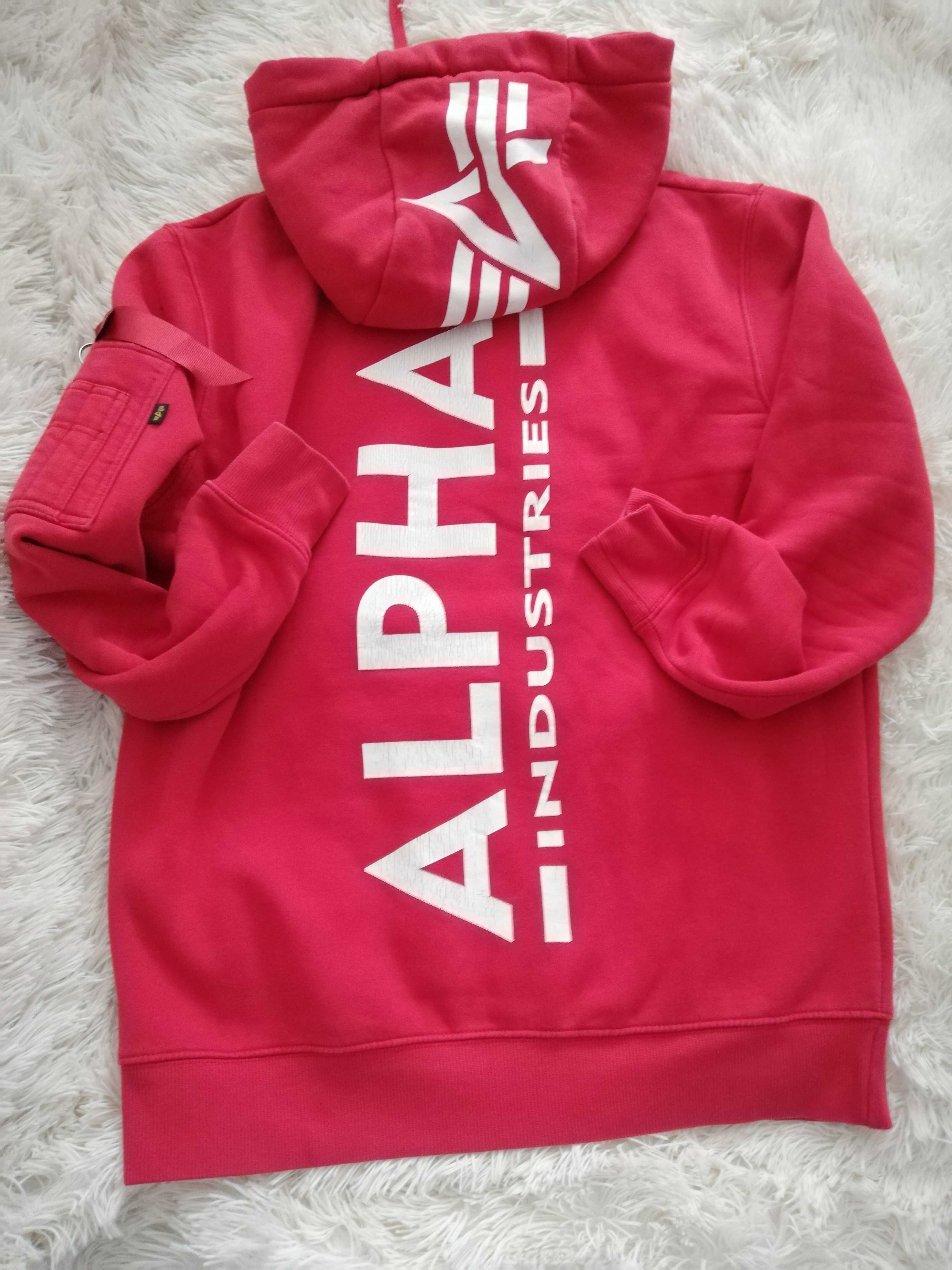 bluza Alpha Industries M 38 czerwona bluza Alpha Backprint Hoodie M 38