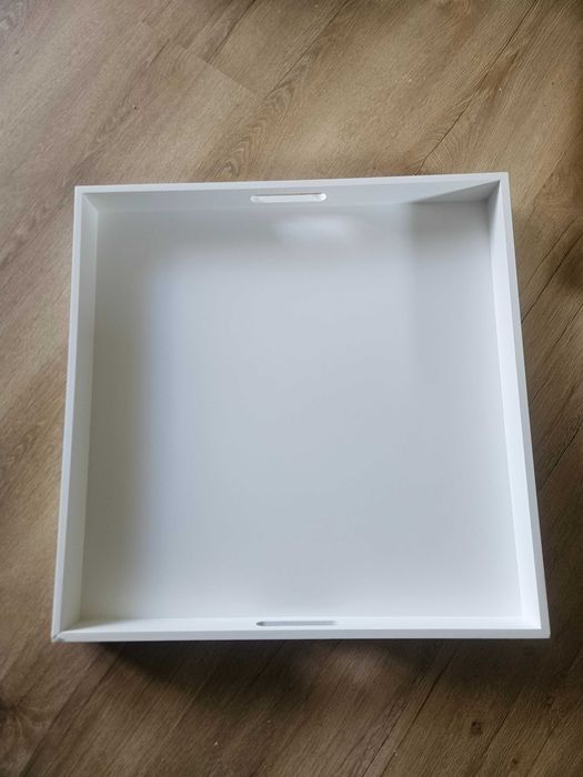 Hanobe Taca do Serwowania 52x52 cm na Otomanę Biała, Dekoracyjna