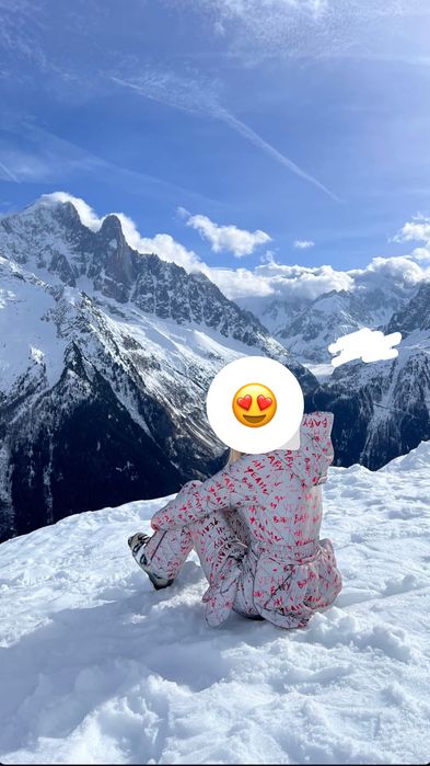 Лижний дизайнерський комбінезон з баскою світловідбивний