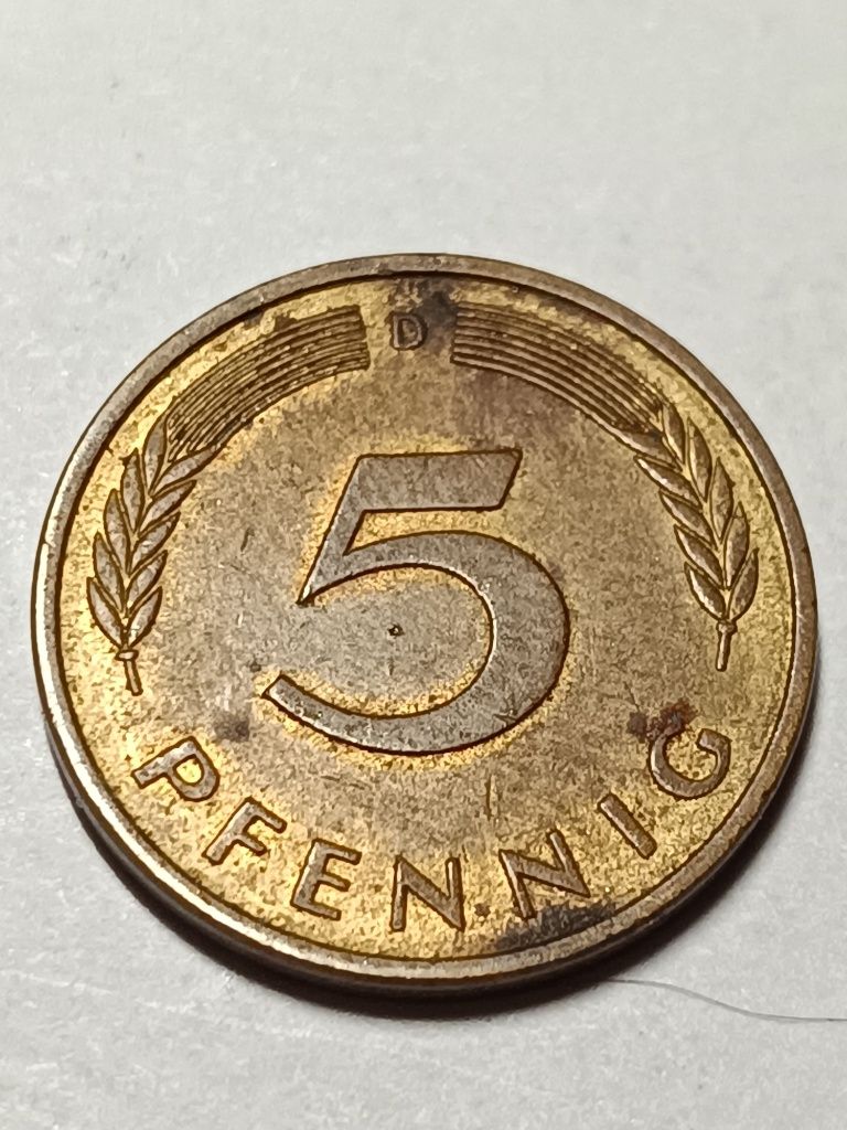 5 pfennig pfenning 1980