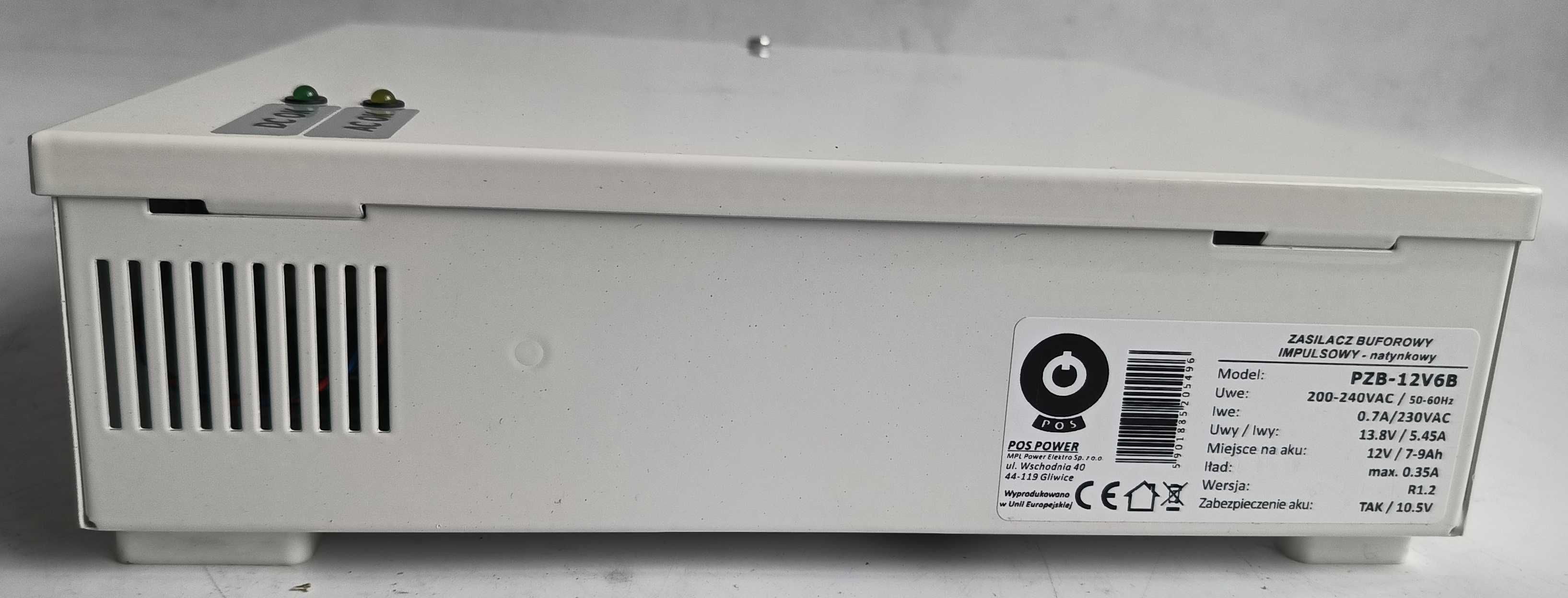 Zasilacz buforowy natynkowy POS POWER PZB-12V6B