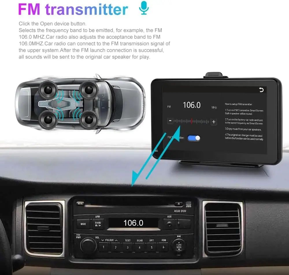 7-дюймовий екран Apple Carplay Android Auto Smart Player